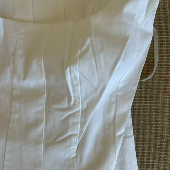 NEW STAUD Wells Midi Dress Sz4/8 White Classic Cotton Best Party Wedding - Picture 7 of 12